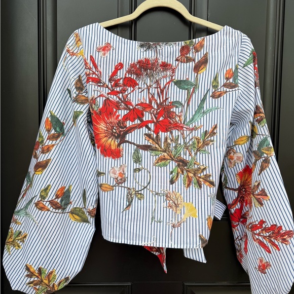 Floral Striped Women's Top - Picture 3 of 3